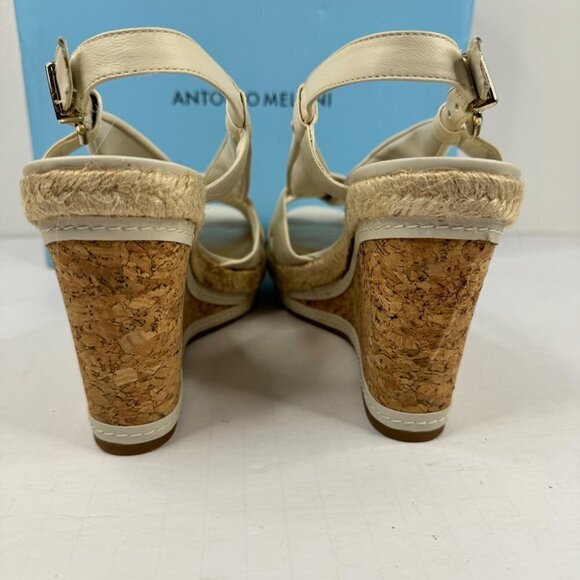 Antonio Melani Meyer Cork Wedge Sandal Off White New in Box Women's Size 9M READ - Picture 4 of 9